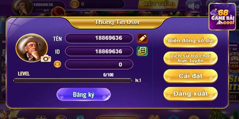 Điều kiện để mở tài khoản cược tại 68 game bài